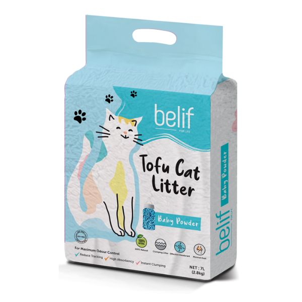 Belif חול מתגבש טבעי מטופו בניחוח בייבי פאודר - 7 ליטר