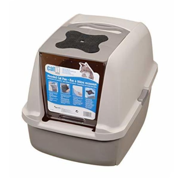 שירותים קט איט CATIT הייטק סגורים לחתול עם גג נפתח - אפור