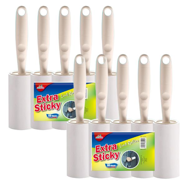 אריזת חסכון רולר דביק איכותי במיוחד לניקוי שיער - 60 דפים * 10 יח'