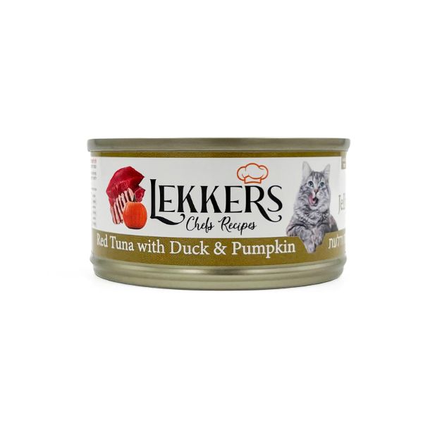 LEKKERS - מעדן חתולים טונה ברווז ודלעת(27)- 85 גרם