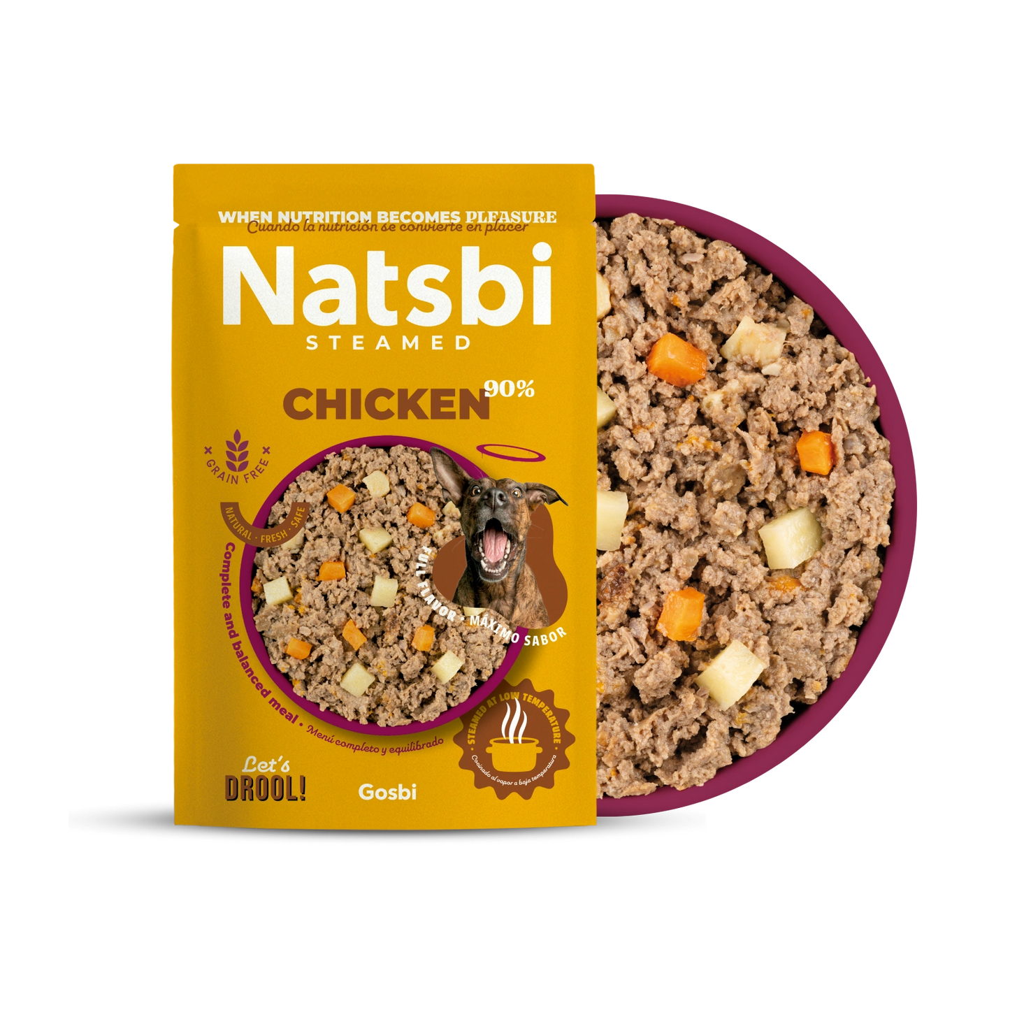 נטסבי עוף מזון טבעי מאודה 500 גרם - Natsbi Chicken