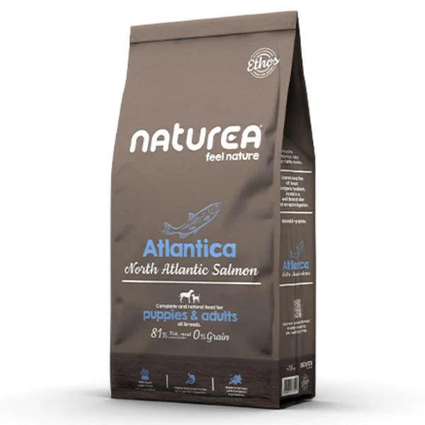 נטוראה Naturea Naturals Atlantica סלמון 100% רכיבים טבעיים מזון יבש לכלבים ללא דגנים 10 ק"ג