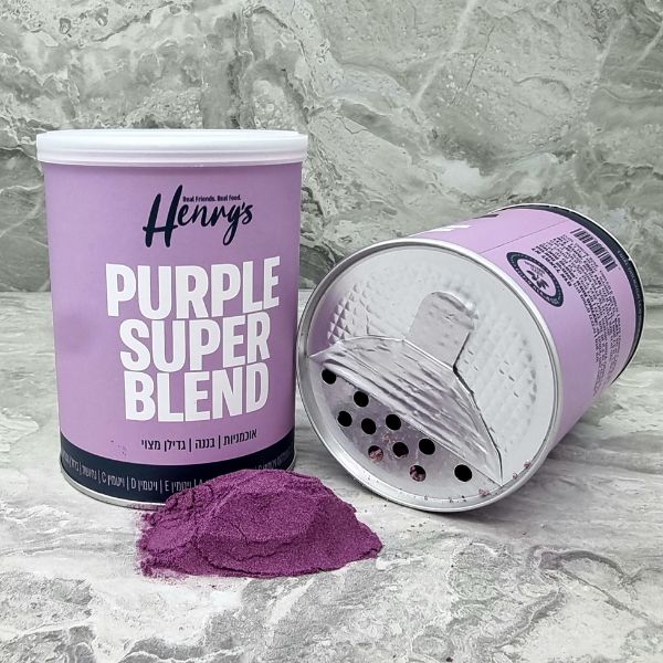 הנריס סופר בלנד Purple – אוכמניות, בננה וגדילן מצוי 130 גרם