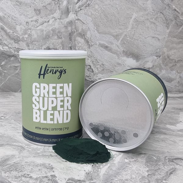 הנריס סופר בלנד Green – קייל, ספירולינה ואלפא אלפא 130 גרם