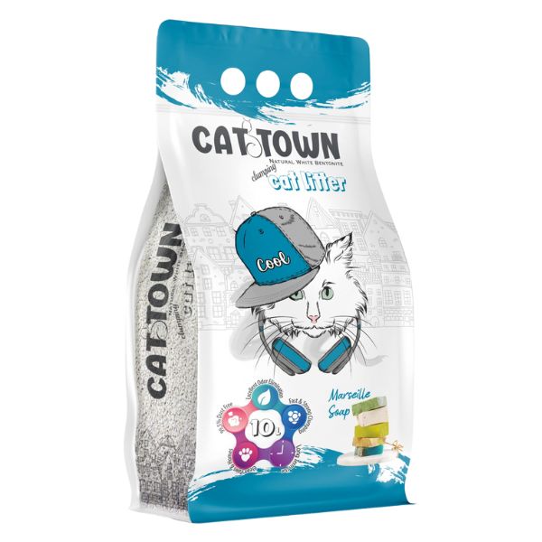 קט טאון Cat Town חול לחתולים מתגבש סבון מרסיי - 10 ליטר