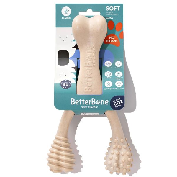 בטר בון Better Bone צעצוע לעיסה לכלבים עוצמה קלה SOFT בטעם טבעי - גדול