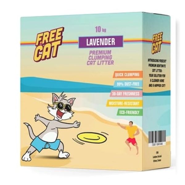 חול Free cat לחתולים מתגבש בניחוח לוונדר עדין - 10 ק"ג