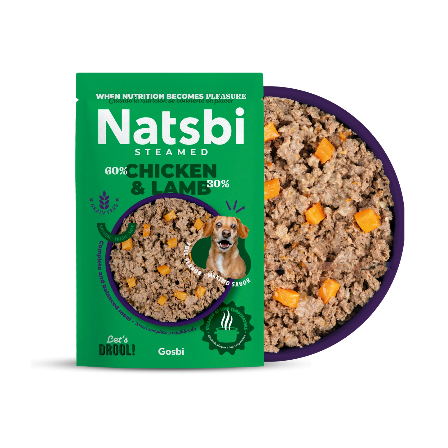 נטסבי כבש ועוף מזון טבעי מאודה 200 גרם - Natsbi Chicken & Lamb
